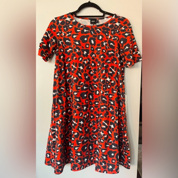 ASOS Orange Leopard Print Shift Dress - Picture 1 of 4